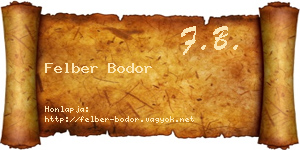 Felber Bodor névjegykártya
